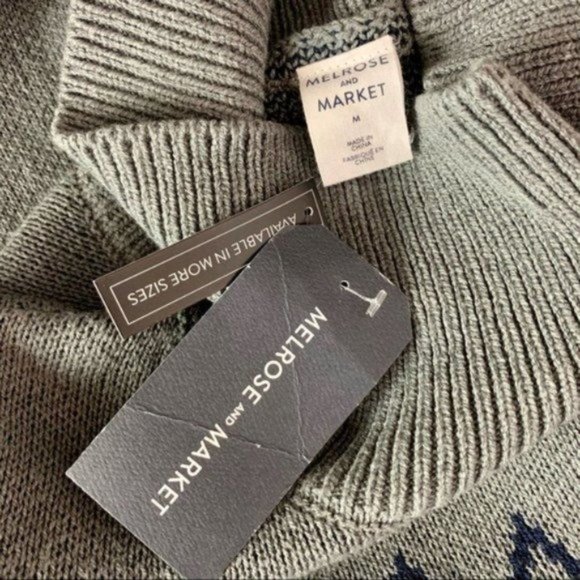 NWT Melrose and Market Turtleneck Long Sleeve Fair Isle Print Sweater Dr… - Picture 5 of 6